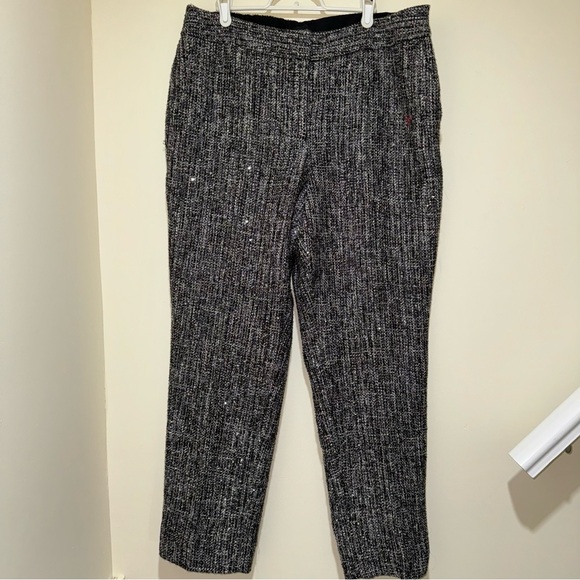 WOMENS TALBOTS HAMPSHIRE ANKLE LENGTH WITH SEQUIN TWEED PARTY NYE PANTS SIZE: 14 - Picture 4 of 15